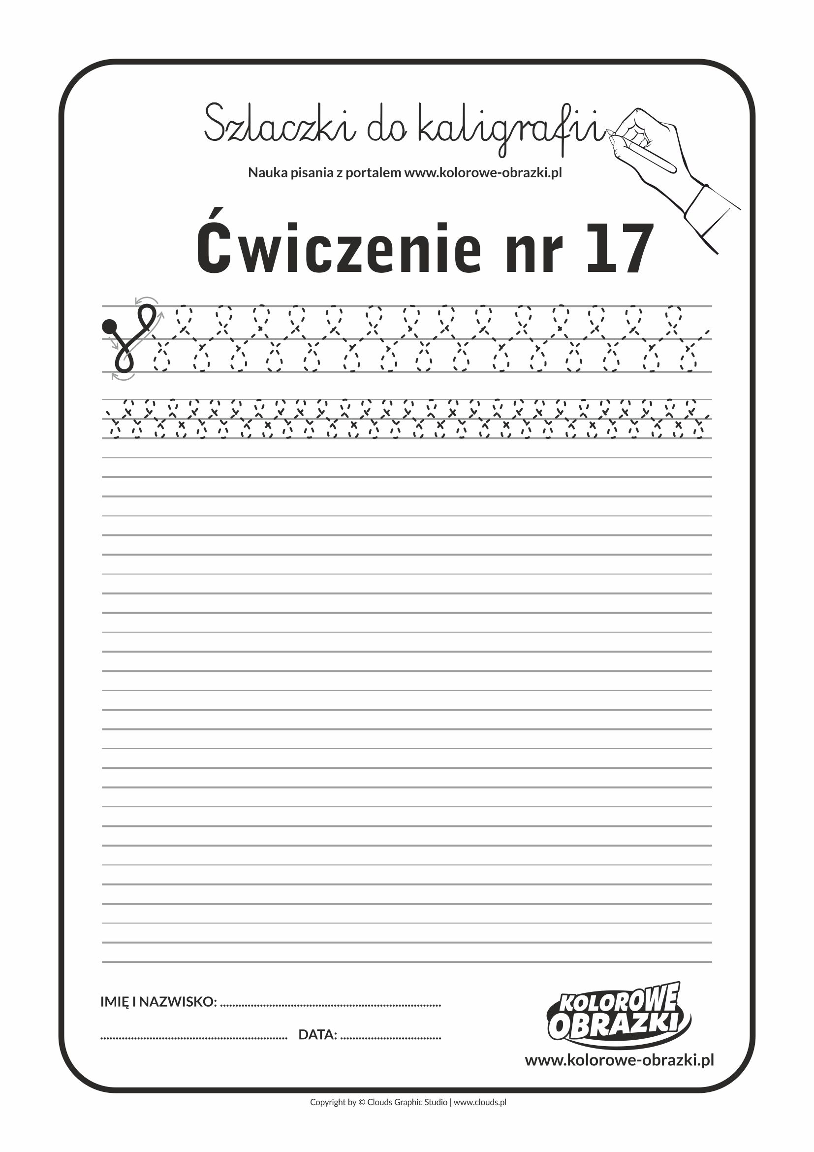 Kaligrafia dla dzieci - Ćwiczenia kaligraficzne / Szlaczki / Ćwiczenie nr 17