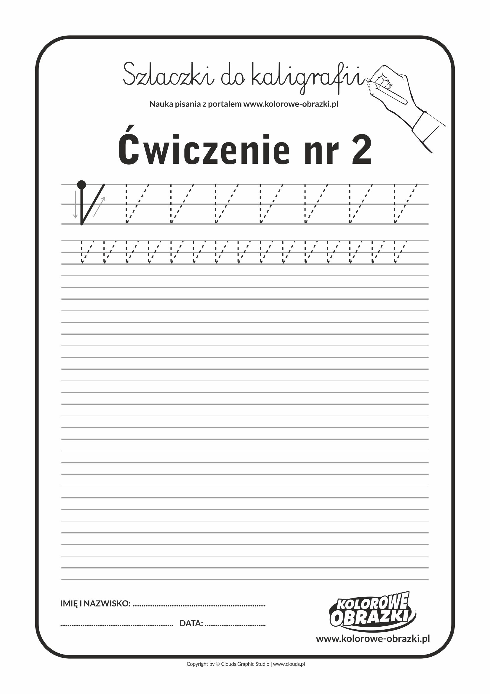Kaligrafia dla dzieci - Ćwiczenia kaligraficzne / Szlaczki / Ćwiczenie nr 2
