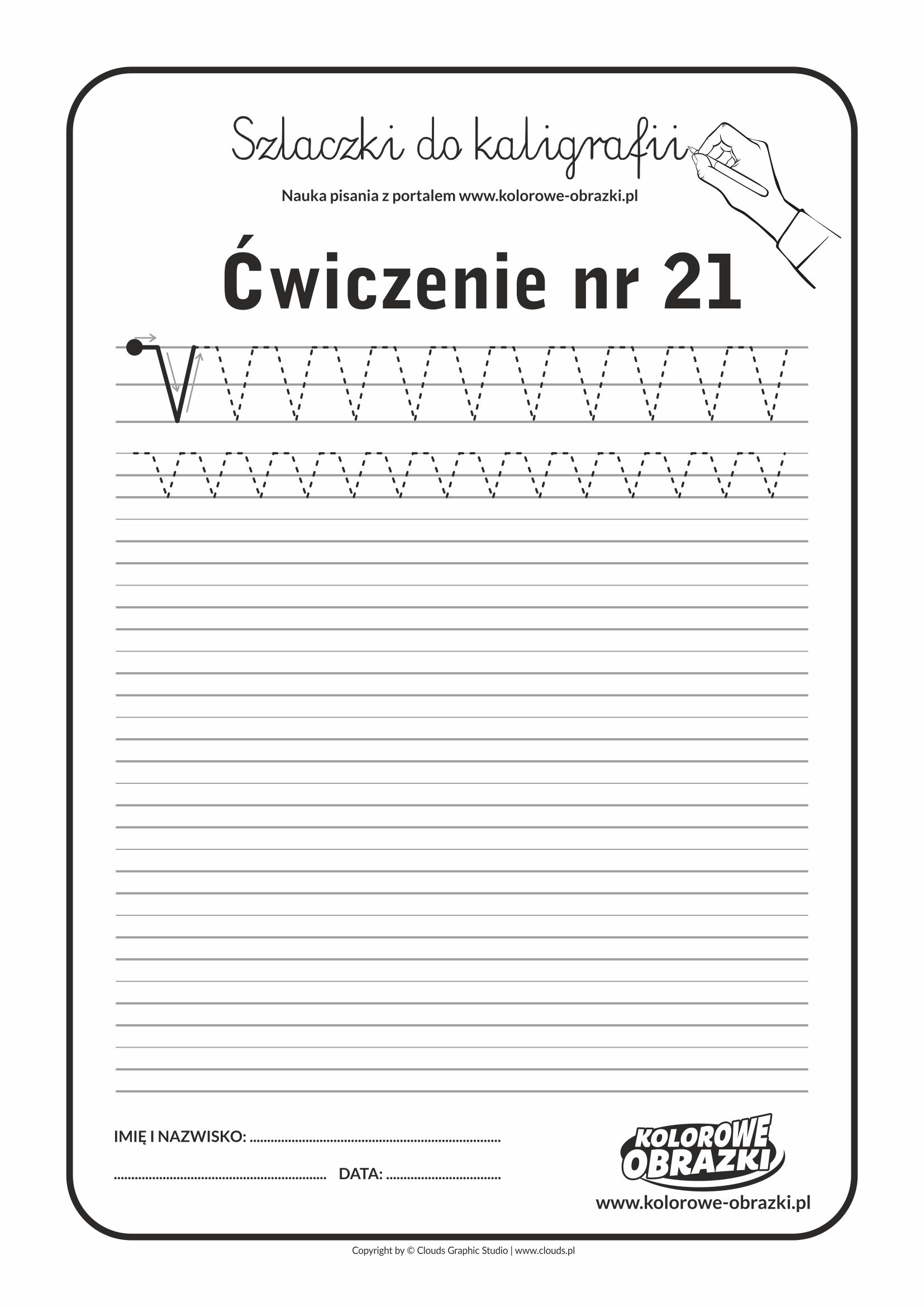 Kaligrafia dla dzieci - Ćwiczenia kaligraficzne / Szlaczki / Ćwiczenie nr 21