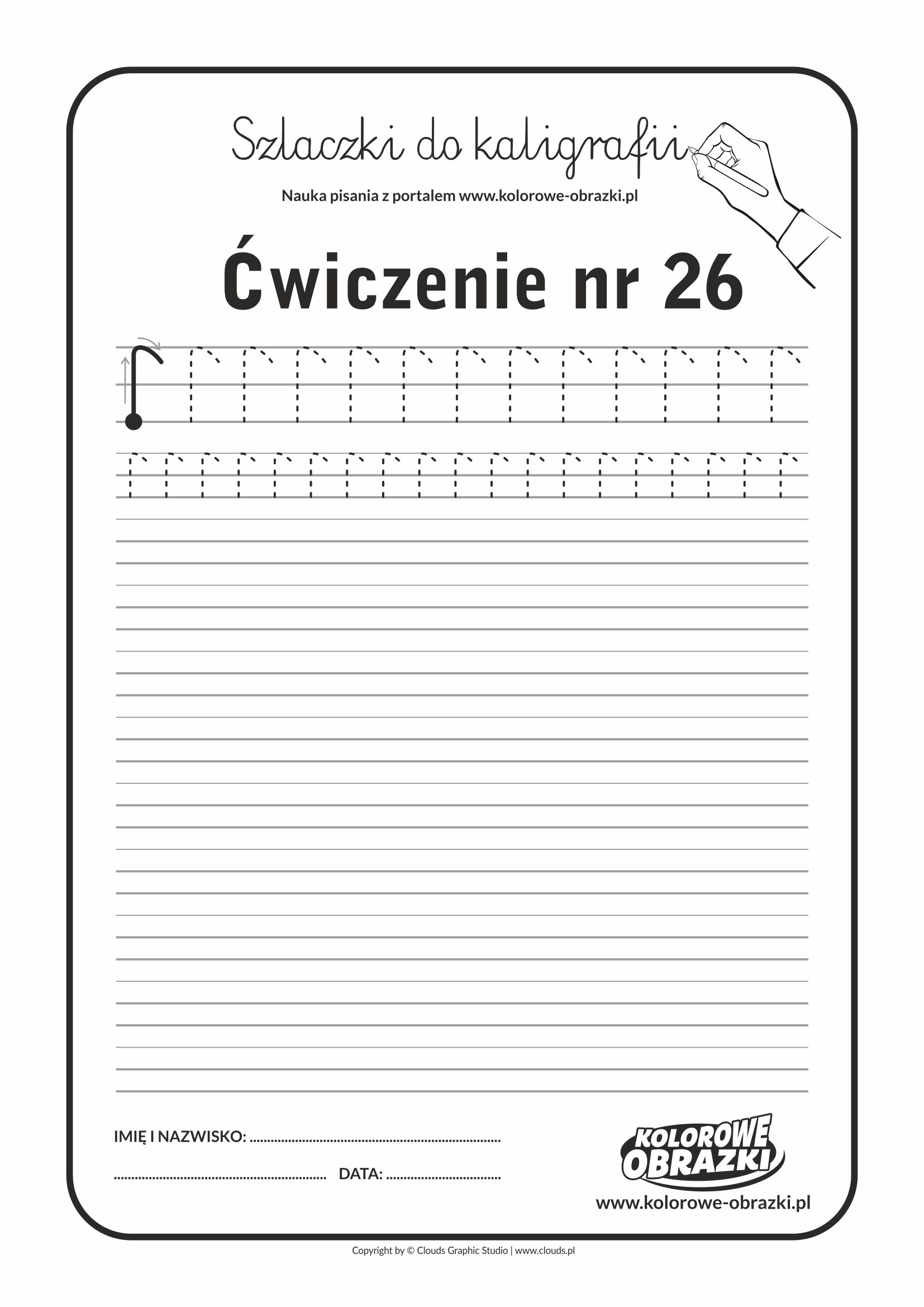 Kaligrafia dla dzieci - Ćwiczenia kaligraficzne / Szlaczki / Ćwiczenie nr 26