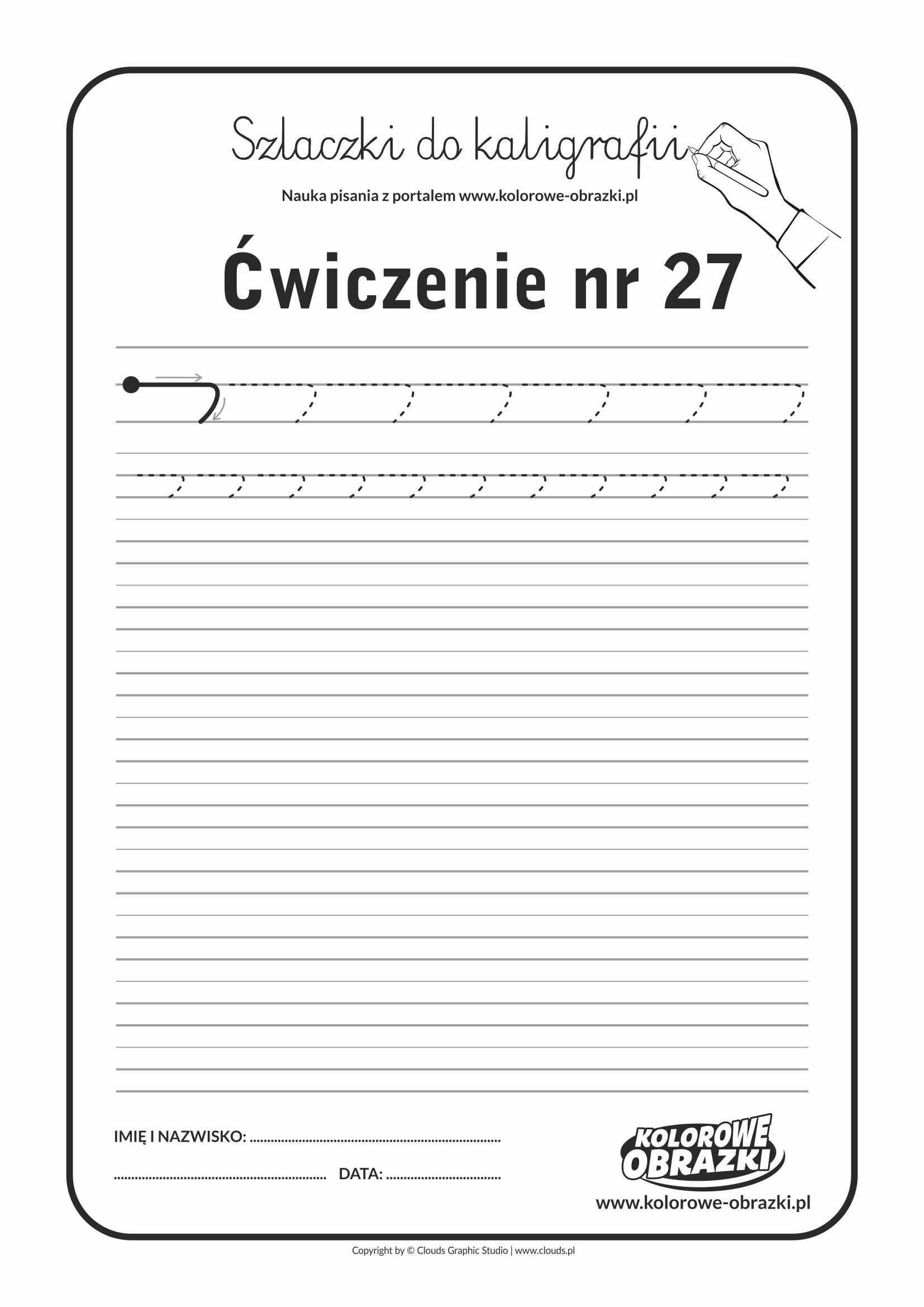 Kaligrafia dla dzieci - Ćwiczenia kaligraficzne / Szlaczki / Ćwiczenie nr 27