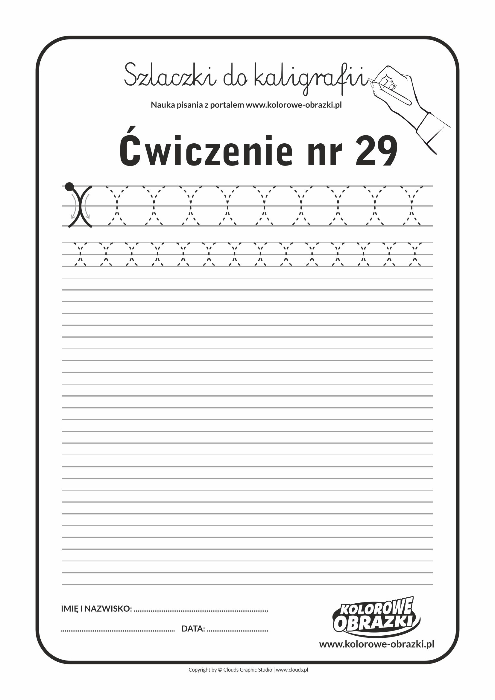 Kaligrafia dla dzieci - Ćwiczenia kaligraficzne / Szlaczki / Ćwiczenie nr 29