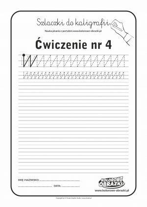 Kaligrafia dla dzieci - Ćwiczenia kaligraficzne / Szlaczki / Ćwiczenie nr 4